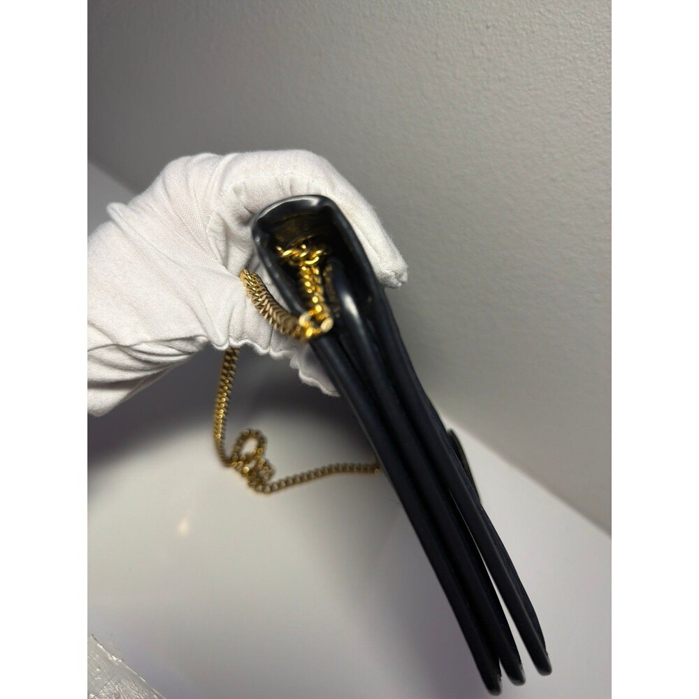 Vintage Christian Dior Navy Trotter mono canvas envelope bag w chain COA - Picture 5 of 13